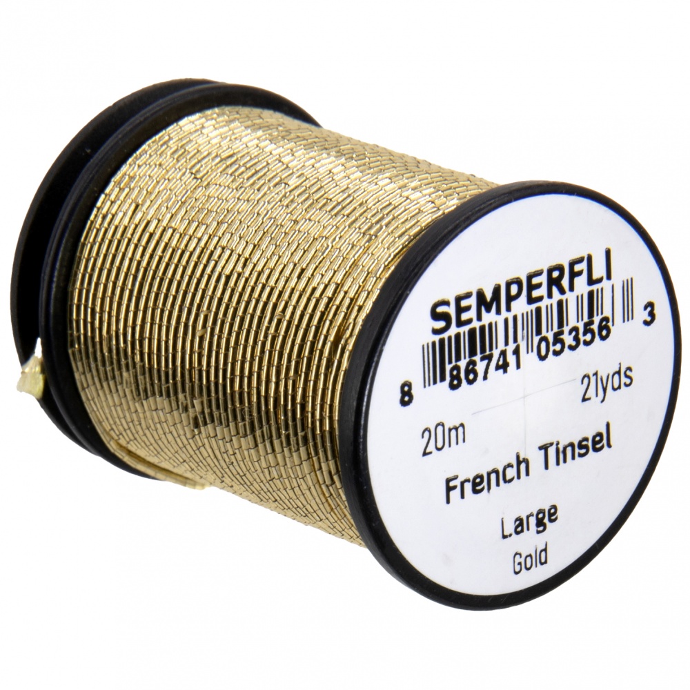 Semperfli French Oval Tinsel Large Gold Fly Tying Materials (Product Length 6.56 Yds / 6m)